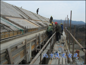 The construction of the courtyard